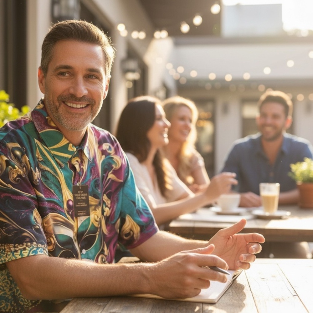 Colorful Mask Print Shirt - Picture 3 of 14
